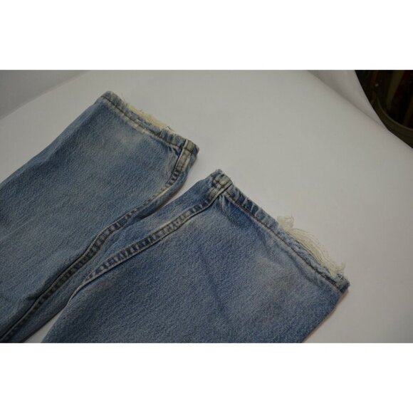 Levi's 505 Distressed Jeans Light Wash Straight Leg 34x32 Mens Original Fit - Picture 10 of 11